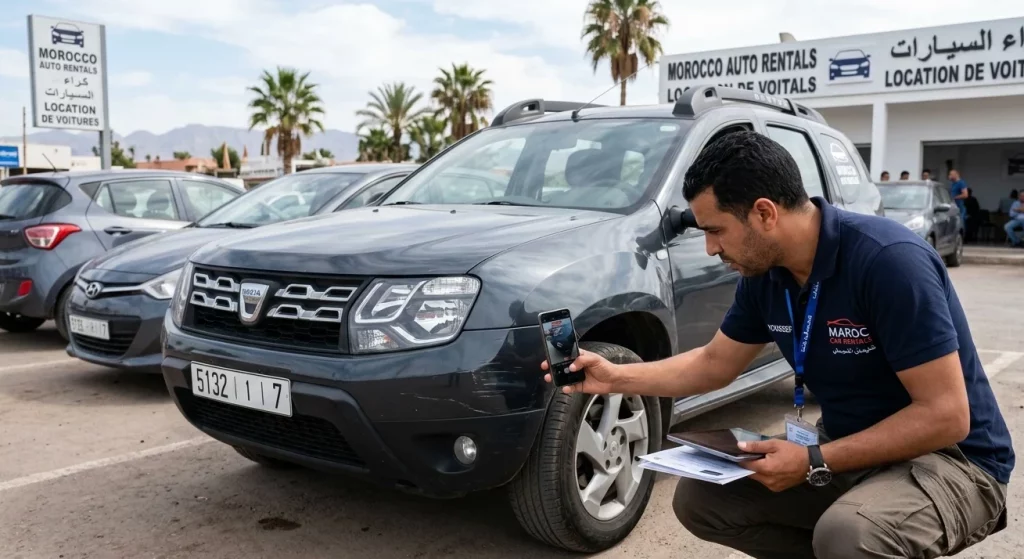Inspection et état des lieux d’une voiture de locationنموذج عقد كراء سيارة قانوني بالمغرب 2026 — PDF مجاني
