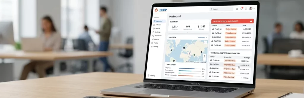Logiciel de gestion de flotte automobile Locapp Assurance et visite technique
