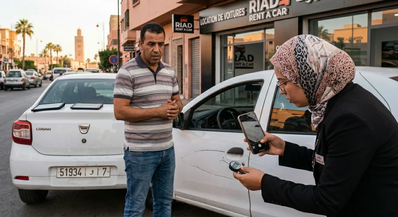 توثيق أضرار سيارة الكراء عند إرجاعها من العميل